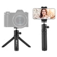 thumbnail image 2 of KINGJOY KT-26 Mini Desktop Tripod Rotatable Ball Head with Extendable Cold Shoe Phone Clip 1/4 Inch Screw for Smartphone Camera Selfie Video Recording Live Stream, 2 of 9
