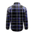 thumbnail image 6 of YOIAVAIOY Mens Novelty Plaid Shirt Long Sleeve Lapel Collar Casual Button Down Shirts Lightweight Stylish Print Plus Size Shackets Navy S, 6 of 6