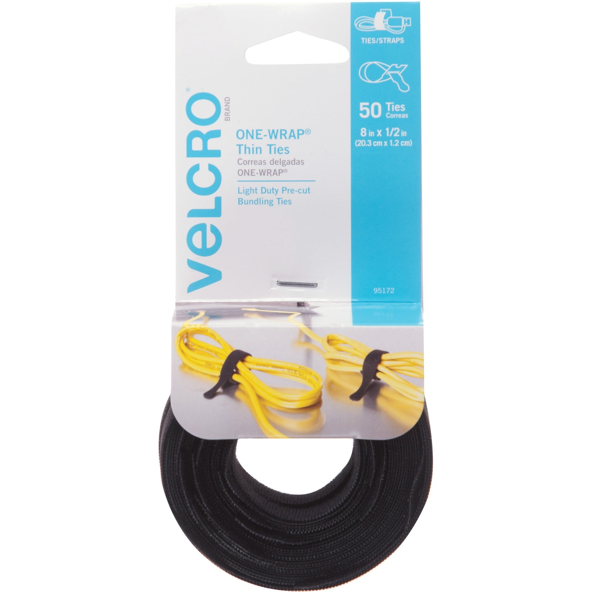 10 x Velcro Cable Ties 30 cm x 20 mm Black Velcro Bands Velcro Cable with Eyelet 