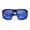Black Blue - Blue Mirror, variant on Mens Xloop Classic Mirror Lens Rectangle Wrap Biker Style Plastic Sunglasses Black Silver - Silver Mirror