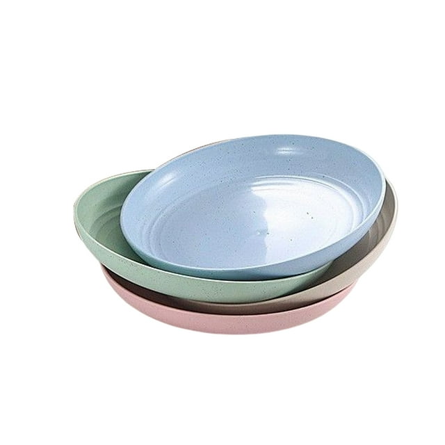 Bearachild Platos de plástico de 4 Uds., de postre de escritorio de Color puro, bandeja de cena de salsa de postre de fruta moderna ligera Mostrada 4 piezas/20 cm/caja de paquete Bearachild HA066472-01