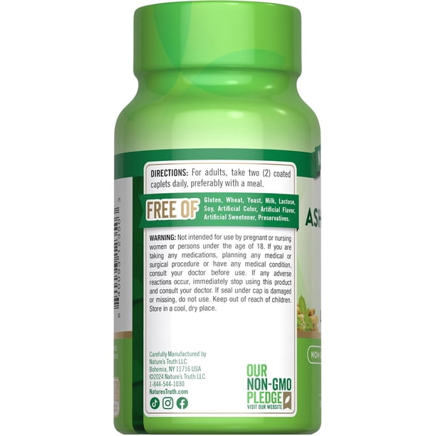 KSM-66 Ashwagandha | 60 Caplets | with L-Theanine | by Nature's
