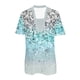 thumbnail image 4 of Tops Cortos para las Mujeres Blusas Impresas Manga Corta Turndown Collar Camiseta, Tops de Blusa para las Mujeres Casual, 4 of 4