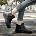 thumbnail image 5 of Botas De lluvia cortas De PVC De verano para Mujer, Botas De trabajo antideslizantes con plataforma De estilo británico, Botas planas De goma para pesca al aire libre, Botas De Mujer, 5 of 5