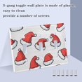 thumbnail image 3 of Yayeee Toggle Light Switch Wall Plate 2-Gang 4.56"x4.48" Decorative Outlet Cover, Santa Hats Pattern, 3 of 7