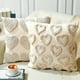 thumbnail image 1 of Funda de cojín bordado en forma de corazón de lino beige de 18x18 pulgadas • Funda decorativa para cojines de San Valentín • Acentos suaves lavables con cremallera para sofá y decoración del hogar, 1 of 6