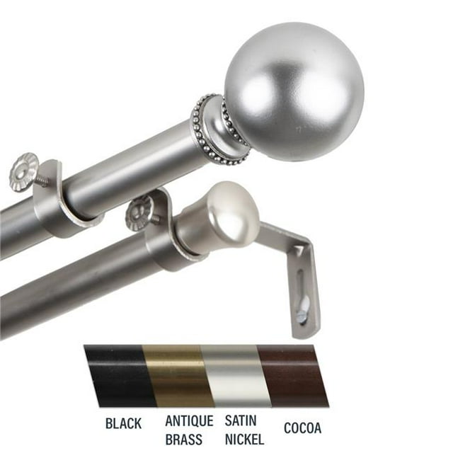 Central Design Julian Tringle à Rideaux Double de 0,81 Po, 28 à 48 Po - Nickel Satiné