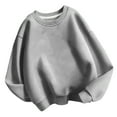 thumbnail image 2 of Cavosen Trendy Sweatshirts for Girls Boys Toddler to Little Kids Long Sleeve Round Neck Pullover Sweatshirts Solid Fashion Sweatshirts Tunic Winter Warm Soft Clothes Winter Gray 6T, 2 of 4