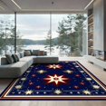 thumbnail image 2 of ODIKA 8'x10' Ultra-Soft Area Rug, July Independence Fourth Starburst Patriotic Stripe Reinforced None Washable, Bare feet friendly, Silk-Touch for Bedroom, Under Sectional, 2 of 7