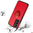 thumbnail image 4 of For Samsung Galaxy S23 FE /Fan Edition Kickstand Tough Hybrid with Built-in 360° Rotate Ring Stand Magnetic PC & TPU Cover ,Xpm Phone Case [ Red ], 4 of 9