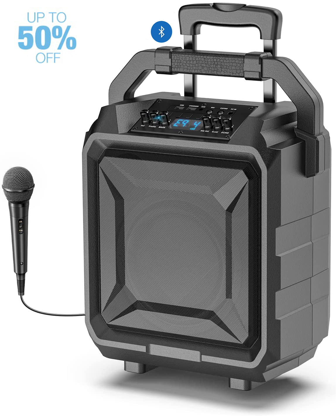 Karaoke Bluetooth Anlage USB MP3 Event Verstärker Musik Party Audio Big Light 