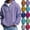 03# Cyan, variant on Qwertyu Men's Quarter Zip Hoodie Waffle Knit Pullover Long Sleeve Drawstring Casual Loose Fit Sweatshirt Hooded Tops with Pockets Light Purple 5XL