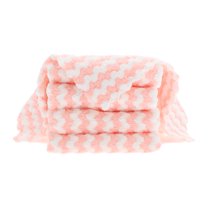 5 Pcs Kitchen Hand Towels Kitchen Dish Cloths Reusable Wave Pattern Dish Towels 11.81"x11.81" Pink