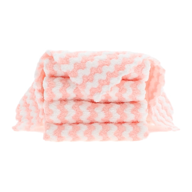 5 Pzs Toallas de Mano de Cocina Paños de Platos Reutilizables Toallas de Cocina con Patrón de Olas 30x30 cm Rosa