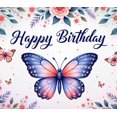 thumbnail image 4 of Decorative Design Happy Birthday Banner Butterfly Theme Floral Pattern for Garden Party Celebration, 4 of 7