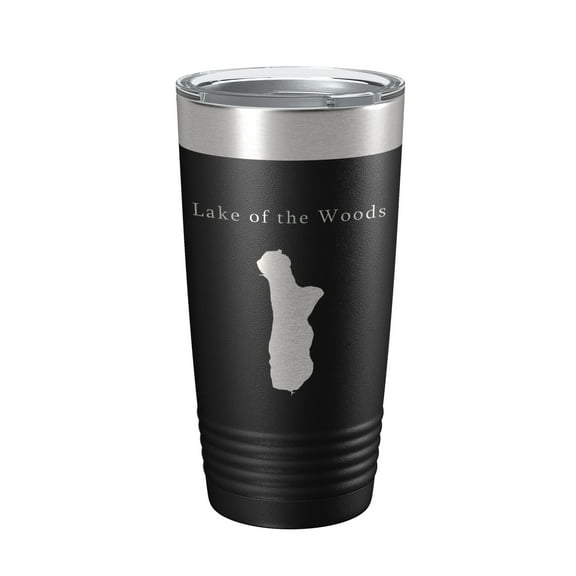Lake of the Woods Map Tumbler Travel Mug Insulated Laser Engraved Coffee Cup Oregon 20 oz Black