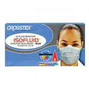 Crosstex Isofluid Earloop Mask - Blue, 50/Box, 10 Boxes/Carton
