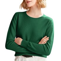 frariair Women's Solid Knit Sweater Round Neck Long Sleeve Pullover Lightweight Basic Top For Layering All Seasons Mint Green XXL