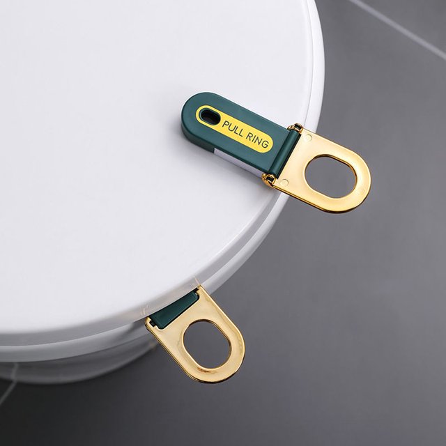 Elevador de asiento de inodoro 3PCS, elevador de tapa de inodoro, manija del asiento del inodoro, evite tocar la tapa del inodoro, adecuado para tapas de inodoro, gabinetes y ventanas (verde oscuro + JAMW Sencillez