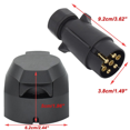thumbnail image 3 of 2X 7 Pin European Trailer Socket+Plug Tow Bar Connector Adapter for RV Truck Boat Caravans Signal Adapter 12V, 3 of 10