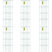 VEVOR 6 Pack Square Folding Tomato Cages 39" Plant Support Stake Tower PVC-coated Steel Tomato Cage Towers for Tomato Plants, Eggplants, Cucumber, Climbing Plants and More