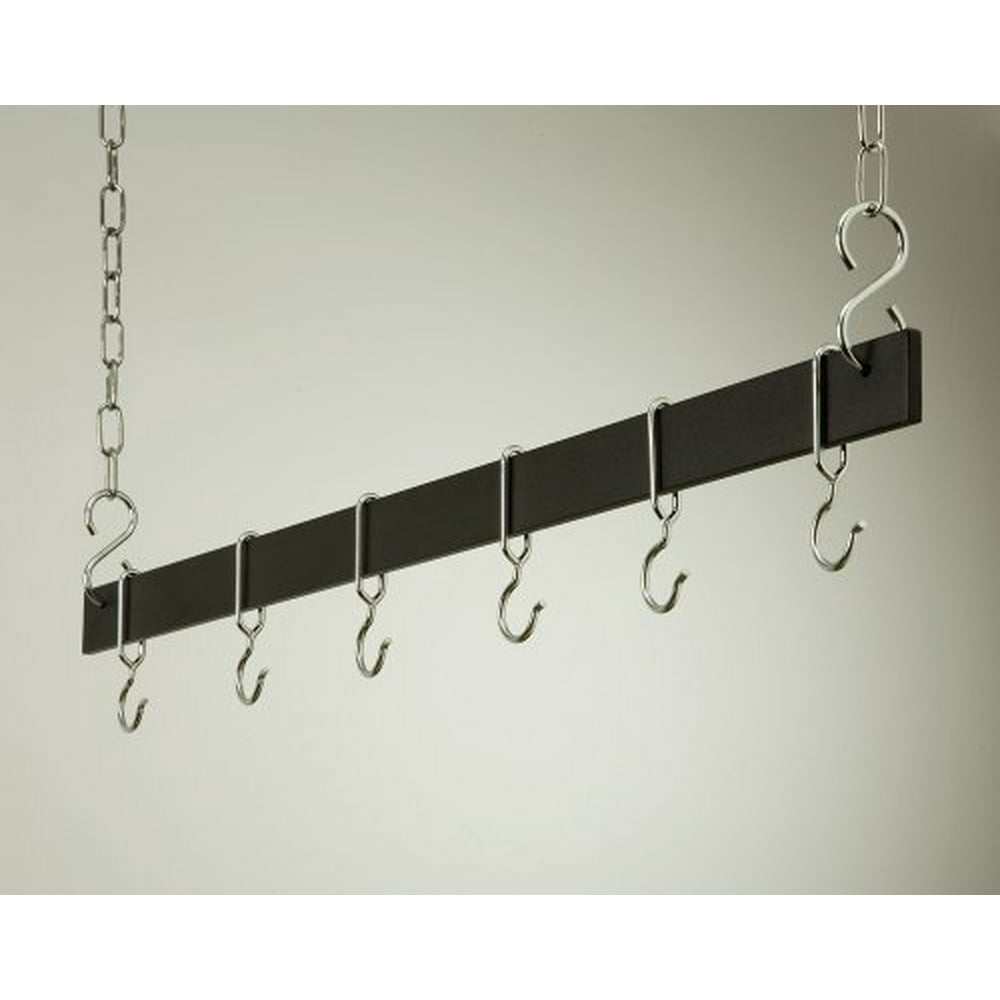Hanging Bar Rack in Black w Chrome (36 in)