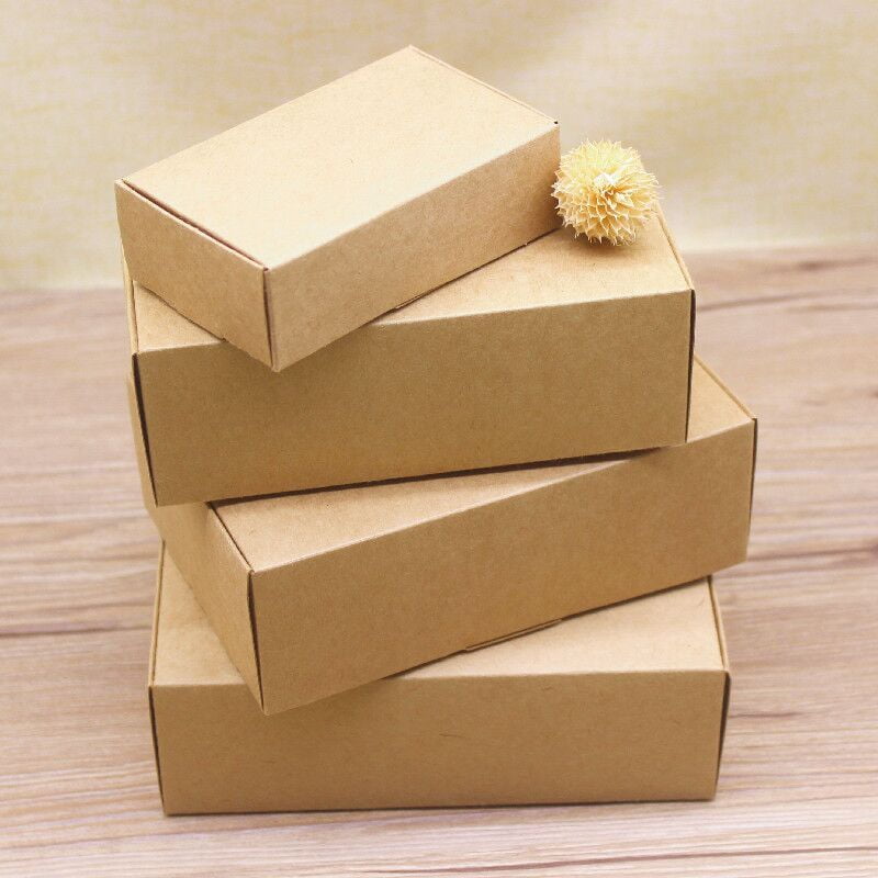 10pcs/lot Kraft Gift Paper Box Mult Size White Paper Cardboard 2 Colour Option