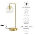 thumbnail image 3 of Table Desk Lamp, Gold, Glass, Metal, Modern Contemporary Mid-Century Farmhouse, Mid Century Living Kitchen Cafe Bistro Restaurant Hospitality, 3 of 9