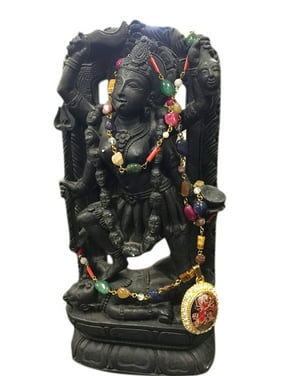 Mogul Goddess Kali Standing on Shiva Stone Statue Yoga Sculpture Free Gemstone Necklace