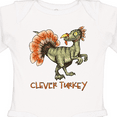 thumbnail image 4 of Inktastic Clever Turkey Thanksgiving Dinosaur Boys or Girls Long Sleeve Baby Bodysuit, 4 of 5