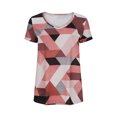 thumbnail image 2 of Blusas para Mujeres Casual, Cuello en V Impreso Manga Corta Camiseta de Verano Top Hecho de Poliéster Cómodo para el Uso Diario, Blusas de Verano de la Mujer, 2 of 6