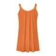 thumbnail image 5 of Maxi Dresses for Women Plus Size Women Beach Dress Solid Color Sleeveless Backless Camisole Beach Mini Sundress(Orange,XL), 5 of 5