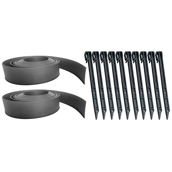 SWETRACE 1 Set Black PE Landscape Edging for Garden Borders Edging L-shaped Style