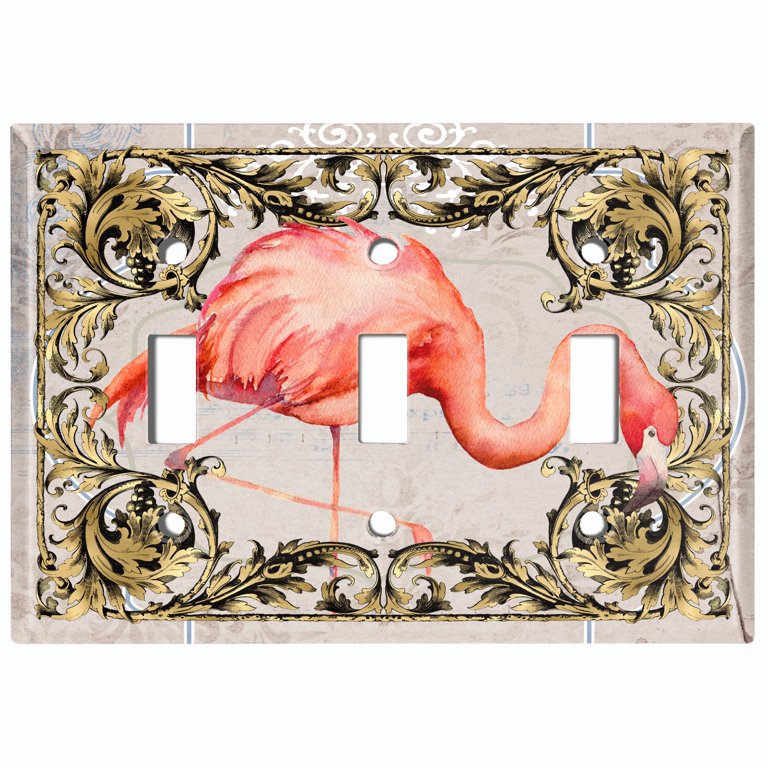 Elegant Damask Light Switch & Outlet Covers - Red & Gold, Standard Size
