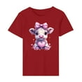 thumbnail image 5 of Meichang T-shirts Graphiques pour Femmes T-shirts Valentines Day Imprimé Amour Doux Manches Courtes Col Rond Chandail Ample Décontracté pour les Vacances, 5 of 5