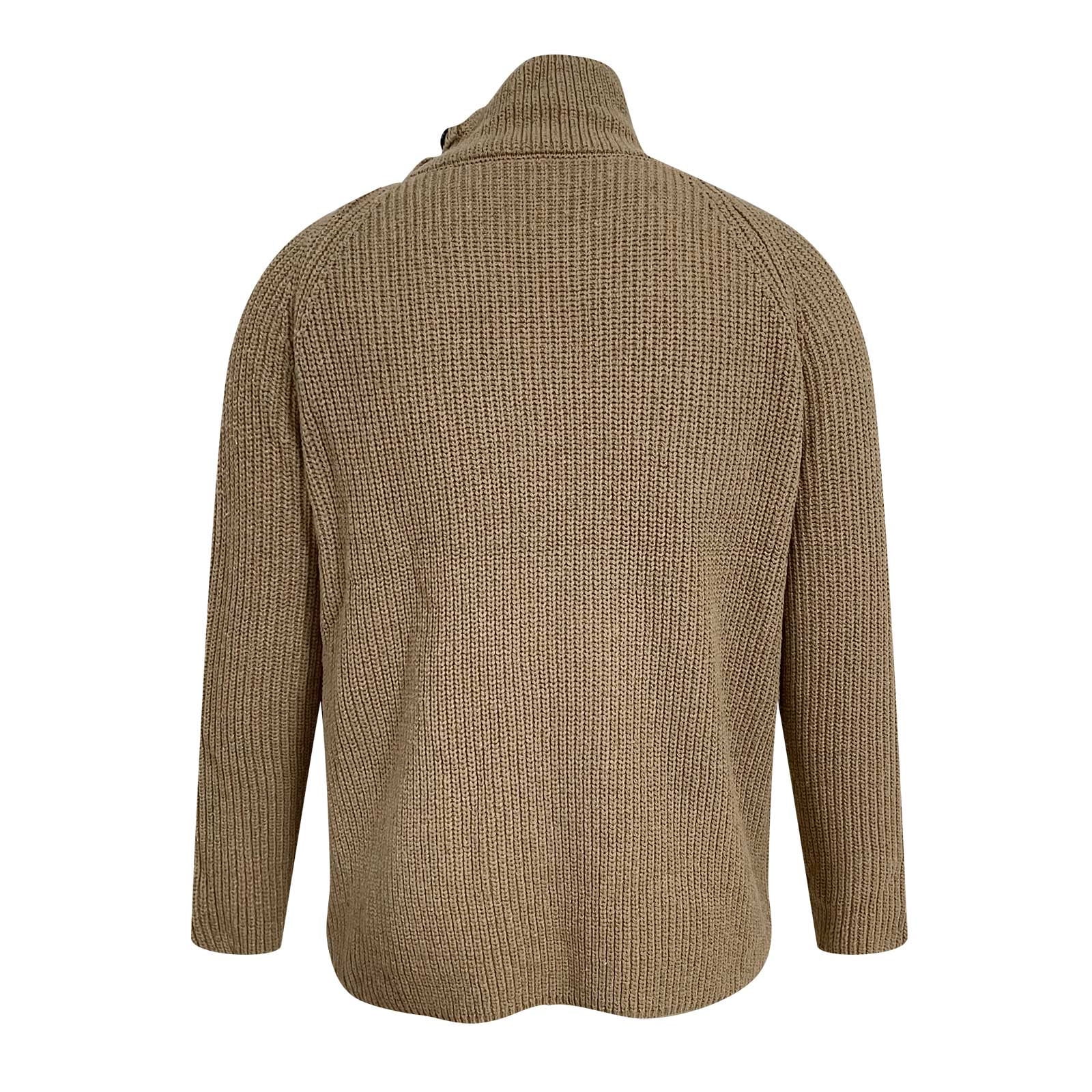 Men's Cardigan Sweaters Plaid Knit Sweater Hooded Zip Up