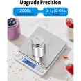 thumbnail image 5 of Digital Gram Scale 2000g x 0.1g Precision, Digital Mini Pocket Size Portable Scale with Nine Units, LCD Display Stainless Steel Platform for Weighing Jewelry Cooking Baking, 5 of 9