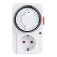 thumbnail image 1 of Enchufe con temporizador mecánico para interiores, enchufe de 24 horas, temporizador de salida, herramienta de seguridad para el hogar, enchufe europeo de 230V, 1 of 5