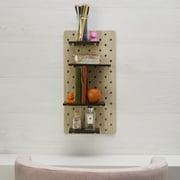 Melannco 20X10-inch Black MDF Shelf Pegboard