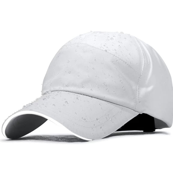 XIAOCHA Mens Water‑Repellent Baseball Cap Adjustable Hat Band Sports Travel Dad Hat,White