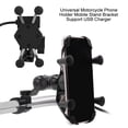 thumbnail image 1 of Soporte de teléfono para motocicleta + cargador USB, soporte universal para manubrio de motocicleta con rotación de 360°, compatible con iPhone X, 8/8 Plus, 7, 6/6S Plus, Galaxy S9/S9 Plus, S8/S8 Plus EOTVIA No, 1 of 6