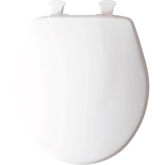 Round Plastic Toilet Seat - White - Standard Size - Durable Design