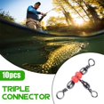 thumbnail image 2 of Lttoisl Fishing 3 Way Cross Line Swivels, Brass Barrel Shaped Tee T Type 360° Rotation Connector, High Strength Corrosion Resistant Splitter for Trolling & Rigging, 8-Pack, 2 of 8