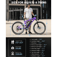 thumbnail image 3 of Qlife Racer 27.5 Inch Electric Bicycle for Adults, Full Suspension 21-Speed Mountain Ebike with More Than 1200W 28MPH Brushless Motor, Purple, 3 of 7