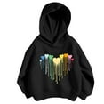 thumbnail image 2 of Bnwani Kids Hoodies Girls Cotton Long Sleeve Fall Loose Sweatshirt Hearts Printed Pullover, 2 of 3
