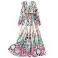 thumbnail image 1 of Robe Longue Décontractée Bohème Imprimée Aguichant Plissée de Haute Qualité Printemps Automne pour Femmes - multi / TG, 1 of 10
