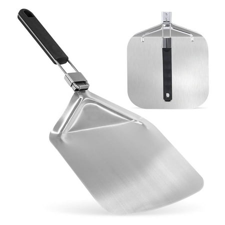 

NutriChef 12” x 25” Aluminum Pizza Peel Durable Metal Spatula W/ Folding Handle for Easy Storage