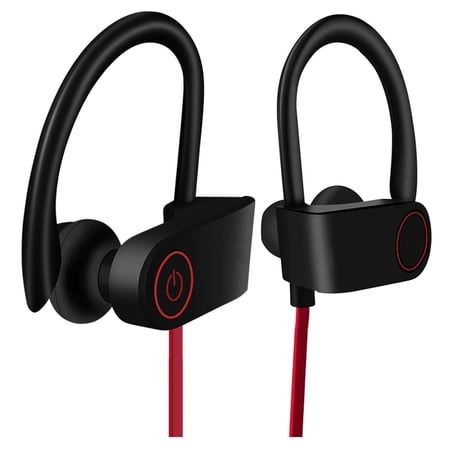 TiokMc Bluetooth Headphones Wireless Sports Earphones with Mic IPX7 Waterproof Noise Cancelling In-Ear Earbuds 8H Battery Stereo Sweatproof Headsets for Running Gym Workout