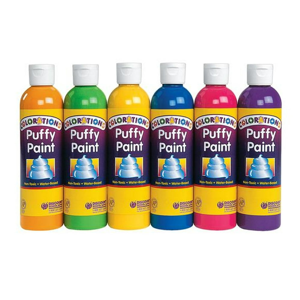 Colorations Colored Puffy Paints, 8oz. Set of 6 (Item PUFFSET
