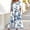 05 Multicolor, variant on YueHuiYing Women's Summer Casual Blue-and-White Porcelain Print Short-Sleeve Round-Neck Knee-Length Dress